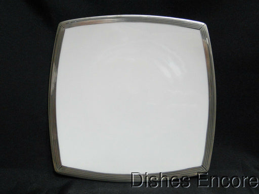 Mikasa Millennium Platinum, Platinum & Gray Band on White:  Salad Plate, 7 3/4"