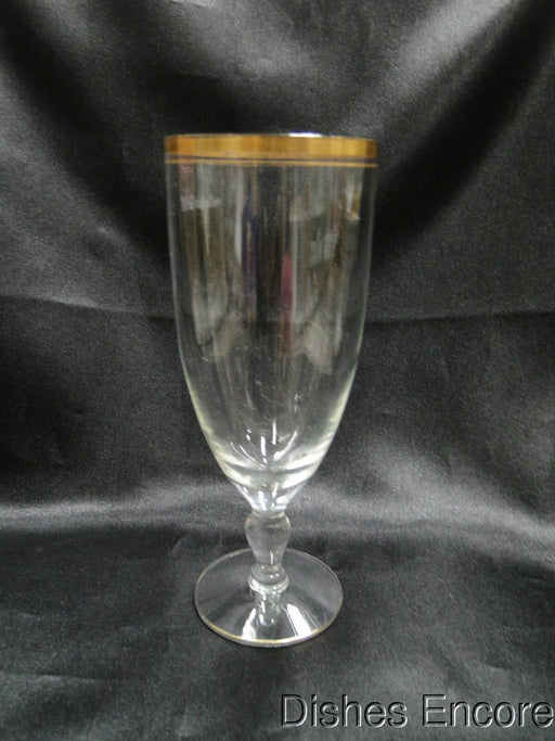 Clear w/ Double Gold Trim Gold Trim: Iced Tea (s), 7 1/8" Tall -- CR#093