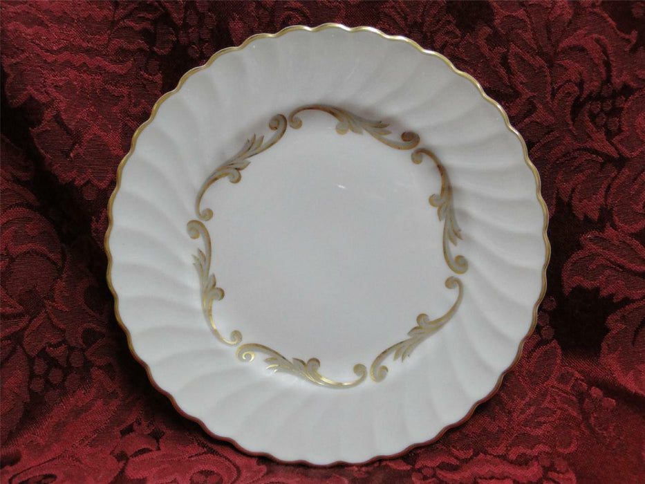 Syracuse Baroque, Gray & Gold Scrolls, Swirl Rim: Bread Plate (s), 6 1/4"