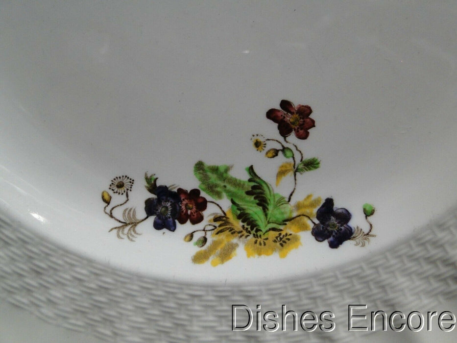 Spode Wicker Lane, Basket Weave, Florals: Dinner Plate, 10 1/2", Chip on Edge