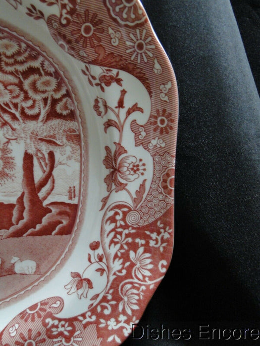 Spode Italian, Cranberry / Red Scene: NEW Oval Platter, 14", Box