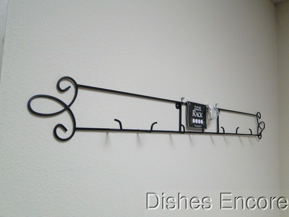 Tripar Augusta Horizontal Black Display Rack for Four 6 1/2" - 8 1/4" Plates 45"