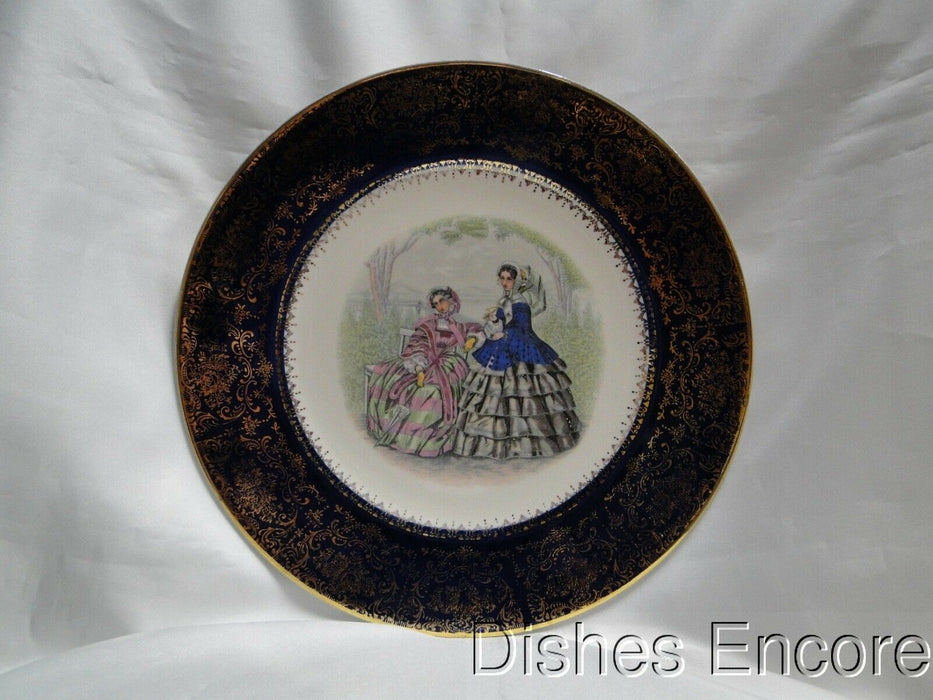 Salem Victorian Ladies, Blue Rim, Scene, Century: Service Plate, 11"