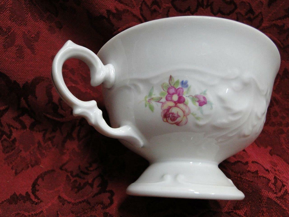 Wawel WAV11, Floral Sprays, Embossed Scrolls: Cup & Saucer Set (s), 2 5/8"