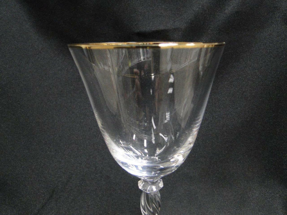 Sasaki Renaissance Gold, Swirled Stem, Gold Trim: Wine Glass (es), 7 1/8" Tall