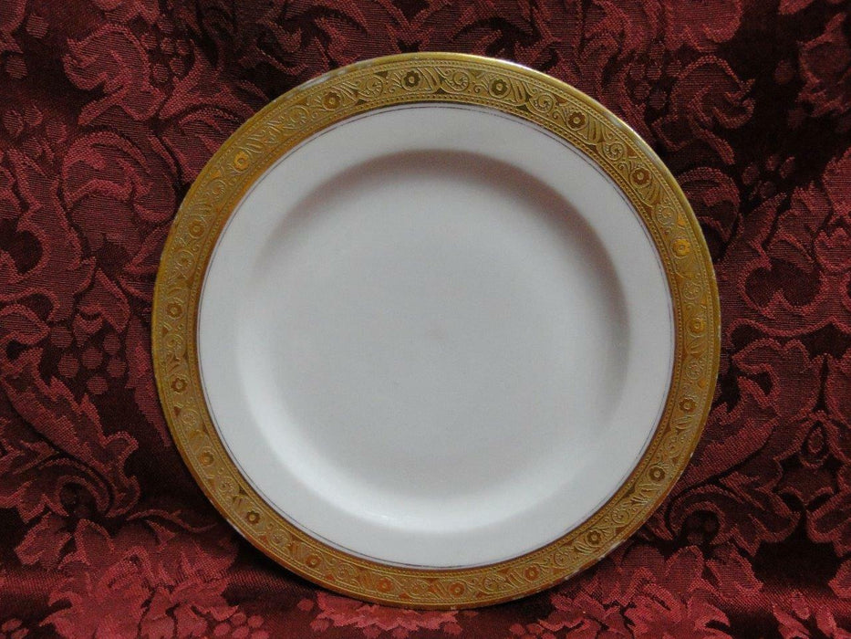 Hutschenreuther HUT184, White w/ Encrusted Gold, No Verge: Bread Plate, As Is