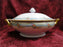 Noritake Multicolored Floral, Teal Border, Gold Trim: Covered Serving Bowl 8.25"