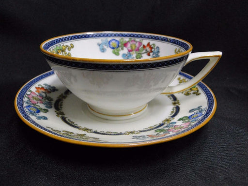 Minton B898, Blue Bands, Florals, Smooth: Cup & Saucer Set (s), 1 7/8"