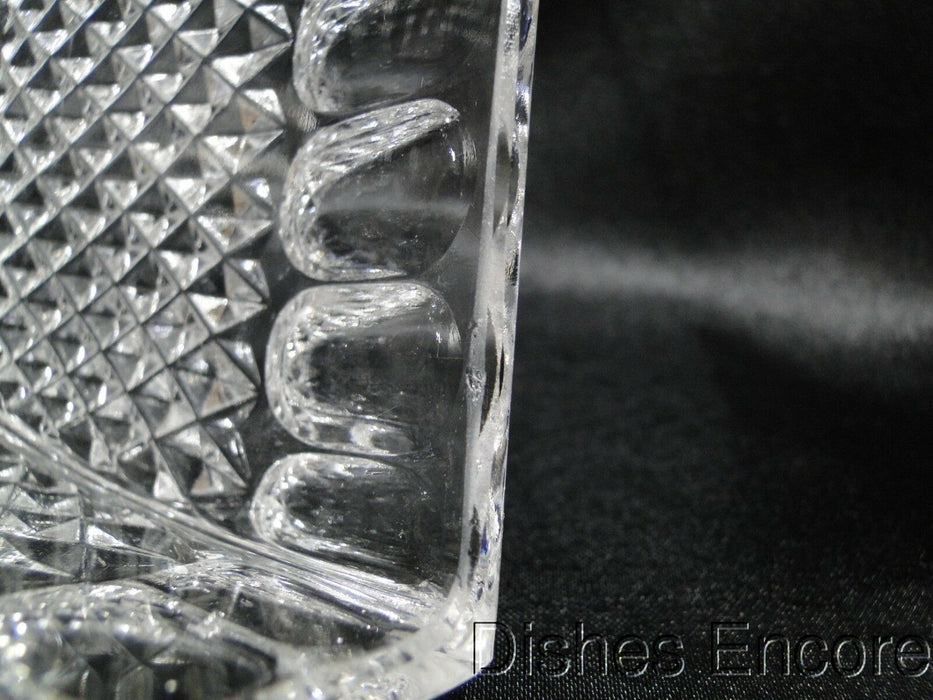 Clear w/ Oval & Cross Hatch Cuts: Square Jam/Jelly Jar w/ Lid, As Is --  MG#169