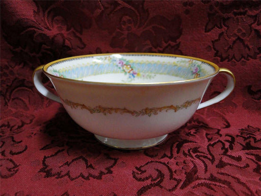 Noritake Multicolored Floral, Teal Border, Gold Trim: Cream Soup Bowl (s)