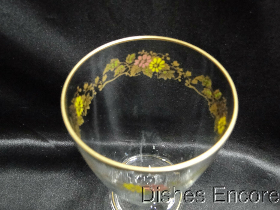 Clear w/ Gold & Multicolored Florals: Iced Tea (s), 5 5/8" -- CR#092