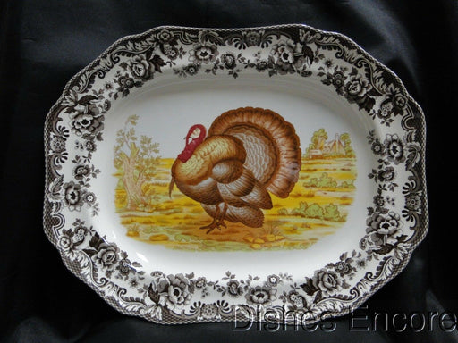 Spode Woodland Turkey Game Bird: NEW Octagonal Serving Platter, 19 5/8", Box