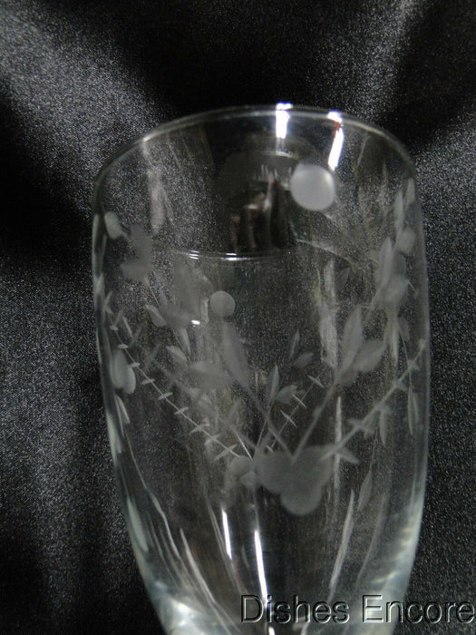 Clear w/ Etched Floral, Ball Stem: Iced Tea (s), 6 5/8" Tall - CR#031
