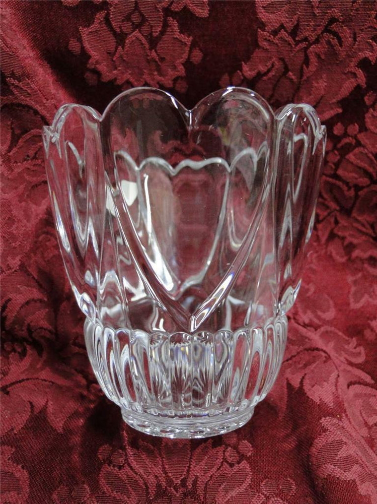 Shannon Crystal (Ireland), Clear w/ Hearts: Vase, 3 7/8" Tall, As Is