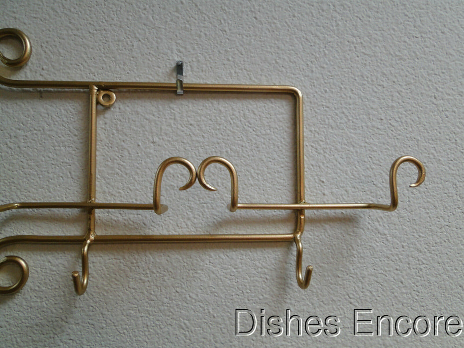 Bard's Horizontal Gold Metal Display Rack for Four Cup & Saucer Sets, 26"