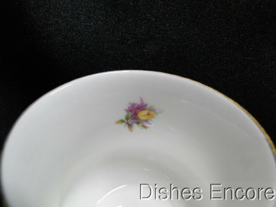 Royal Dover Yellow Roses, Purple Flowers: Demitasse Cup & Saucer Set, 2 3/8"