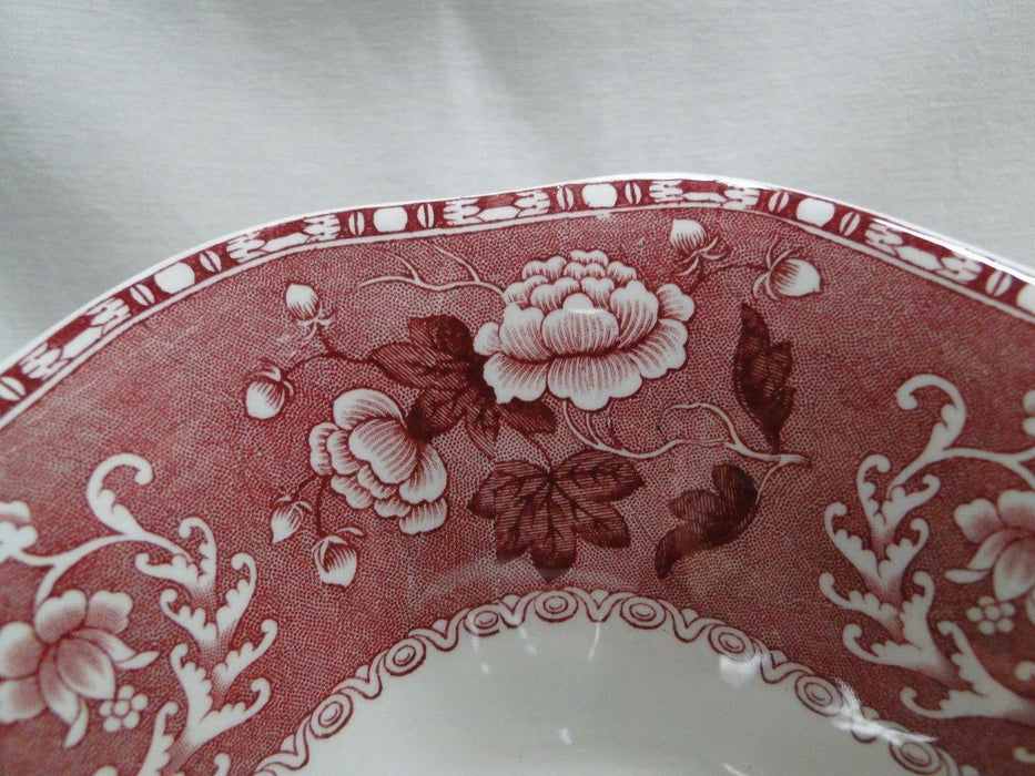 Copeland Spode's Camilla Red, Pink, Floral: Square Serving Bowl, 9 1/8", As Is