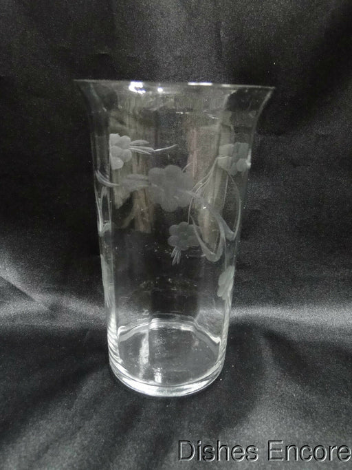 Clear w/ Gray Cut Flowers & Leaves, Optic: Flat Tumbler (s), 5 1/4" -- CR#089