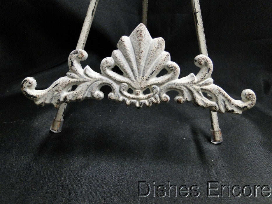 Tripar Distressed White Metal Display Easel w/ Leaf Design for One 8"-12" Item