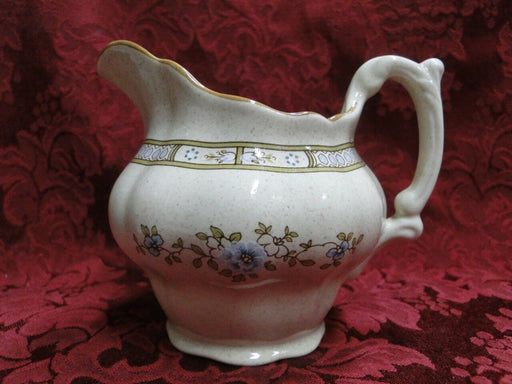 Royal Doulton Dorset, Blue Flowers, Tan Leaves & Trim: Cream Pitcher / Creamer