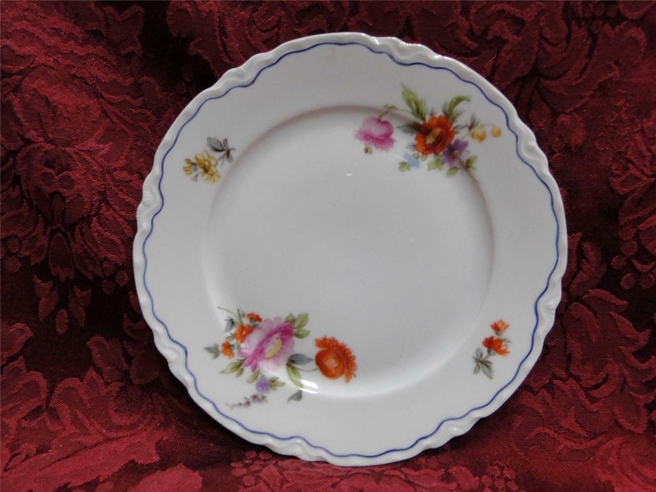 Krautheim/Franconia FR115, Floral w/ Blue Trim: Bread Plate (s), 6"