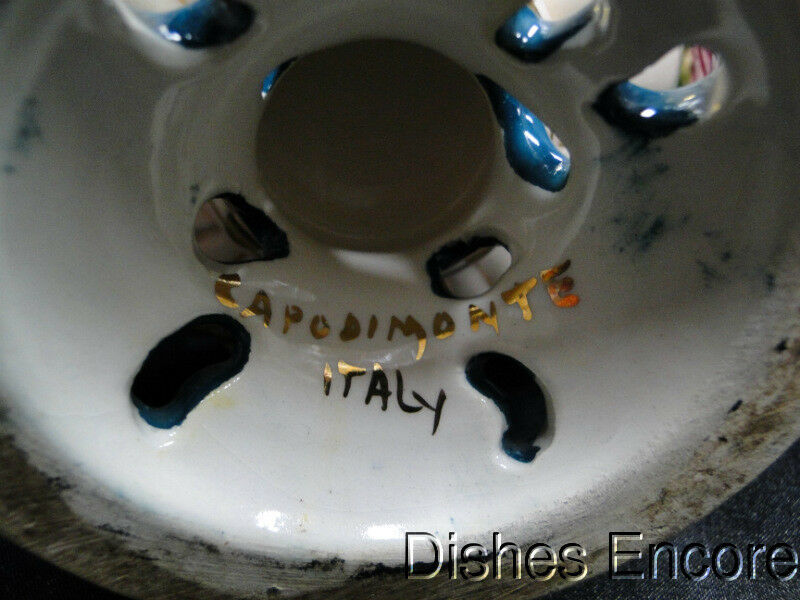 Capodimonte Italy: Pierced Footed Dish w/ Nudes, 4 1/2" Tall, As Is
