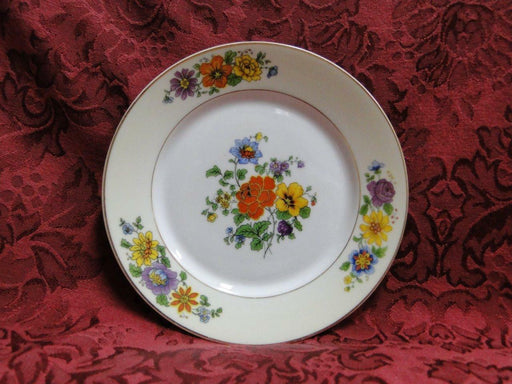 Thun Thu71 Floral Rim & Center, Cream Band: Bread Plate (s), 6"