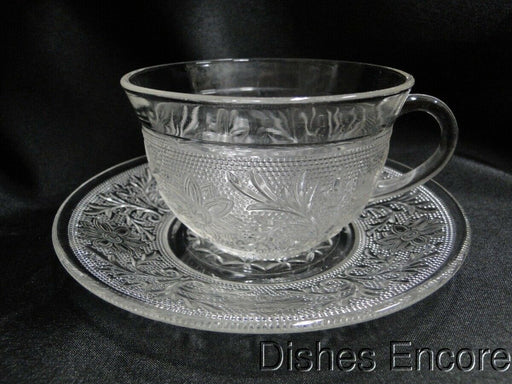 Anchor Hocking Sandwich Clear: Cup & Saucer Set (s), Flat, 2 3/8"