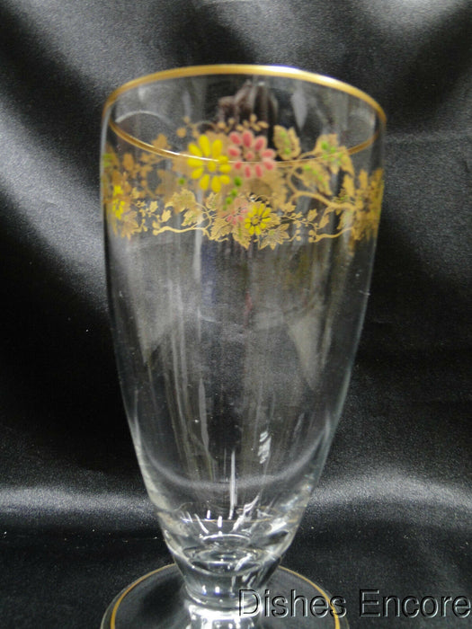 Clear w/ Gold & Multicolored Florals: Iced Tea (s), 5 5/8" -- CR#092