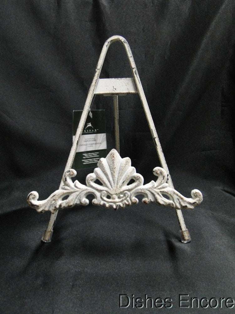 Tripar Distressed White Metal Display Easel w/ Leaf Design for One 8"-12" Item