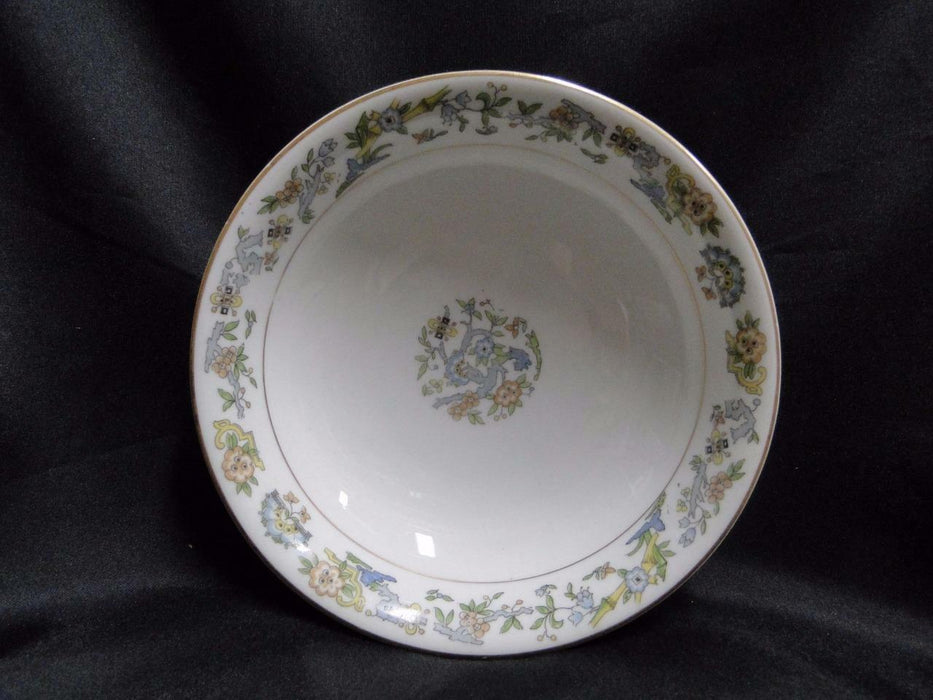 Syracuse Oriental, Blue/Green/Tan Border, Gold Trim: Footed Coupe Cereal Bowl