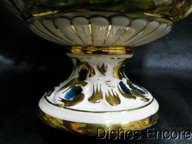 Capodimonte Italy: Pierced Footed Dish w/ Nudes, 4 1/2" Tall, As Is