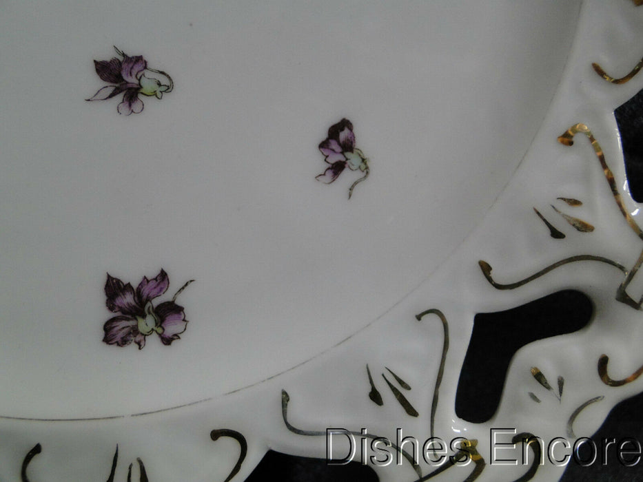 Victoria (Austria), White w/ Viotets & Pirced Rim: Salad Plate (s), 8 1/2"