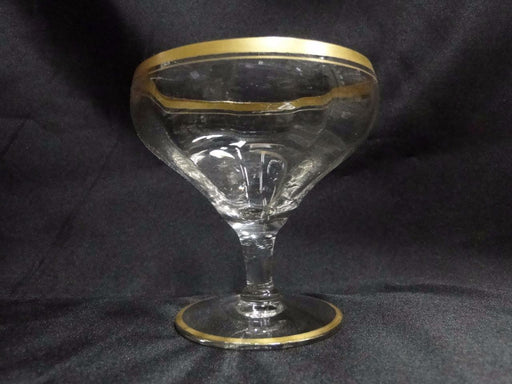 Optic, Clear, Gold Trim on Rim & Base: Champagne/Sherbet (s), 3.5" Tall - CR#068