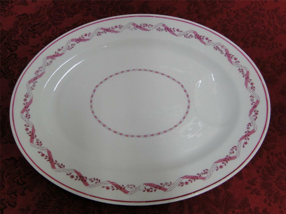 Haviland (New York) Holmsford, Pink Design: Oval Serving Platter, 13 3/4" x 11"