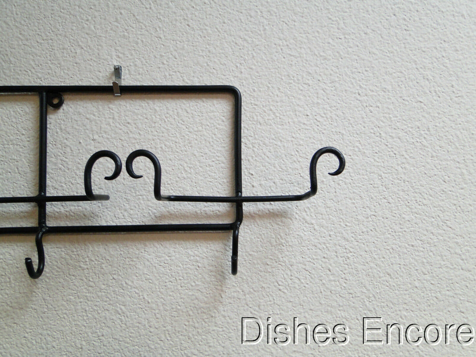 Bard's Horizontal Black Metal Display Rack for Four Cup & Saucer Sets, 26"