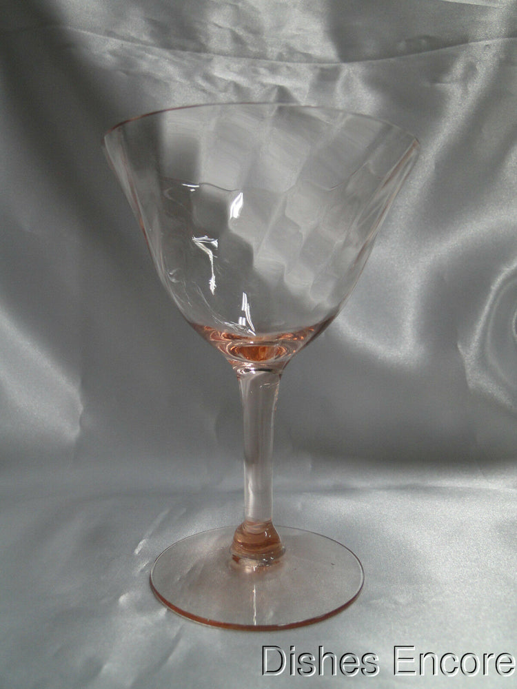 Pink Glass w/ Twisted Optic Bowl: Wine Glass (es), 4 7/8" Tall -- CR#086