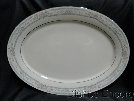 Lenox Charleston, Pastel Floral Band, Platinum: Oval Serving Platter, 16"