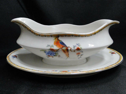 Celebrate CEB61, Red, Blue, Yellow Bird: Gravy w/ Attached Underplate