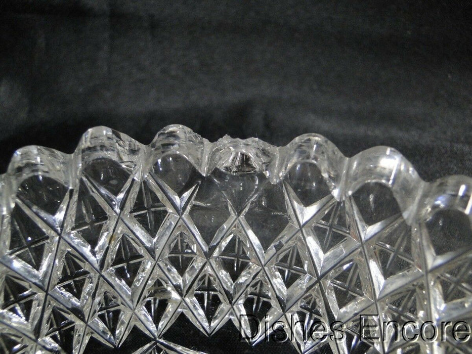 Cut Glass Bowl, Diamond Sides, Star Bottom, MG#149, 6" x 1.5", As Is