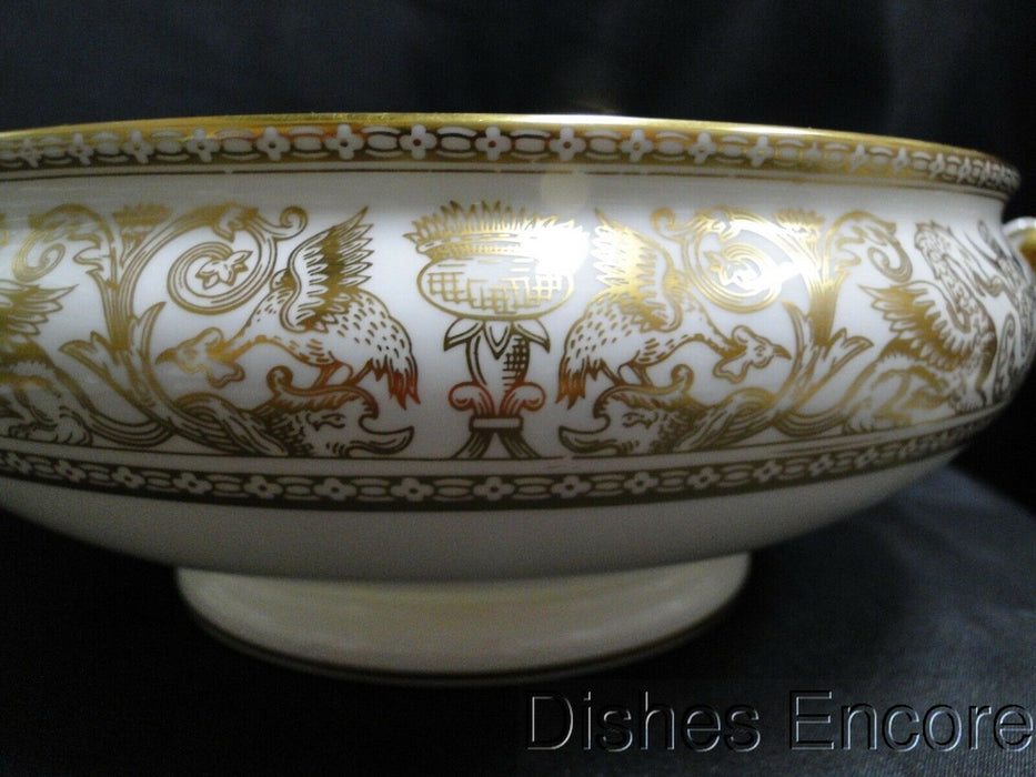 Wedgwood Gold Florentine, Dragons on White: Round Serving Bowl w/ Lid