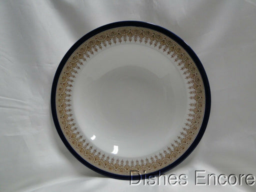 Royal Worcester White w/ Cobalt Blue Band & Tan, Vitreous: Rim Soup Bowl 10 1/8"