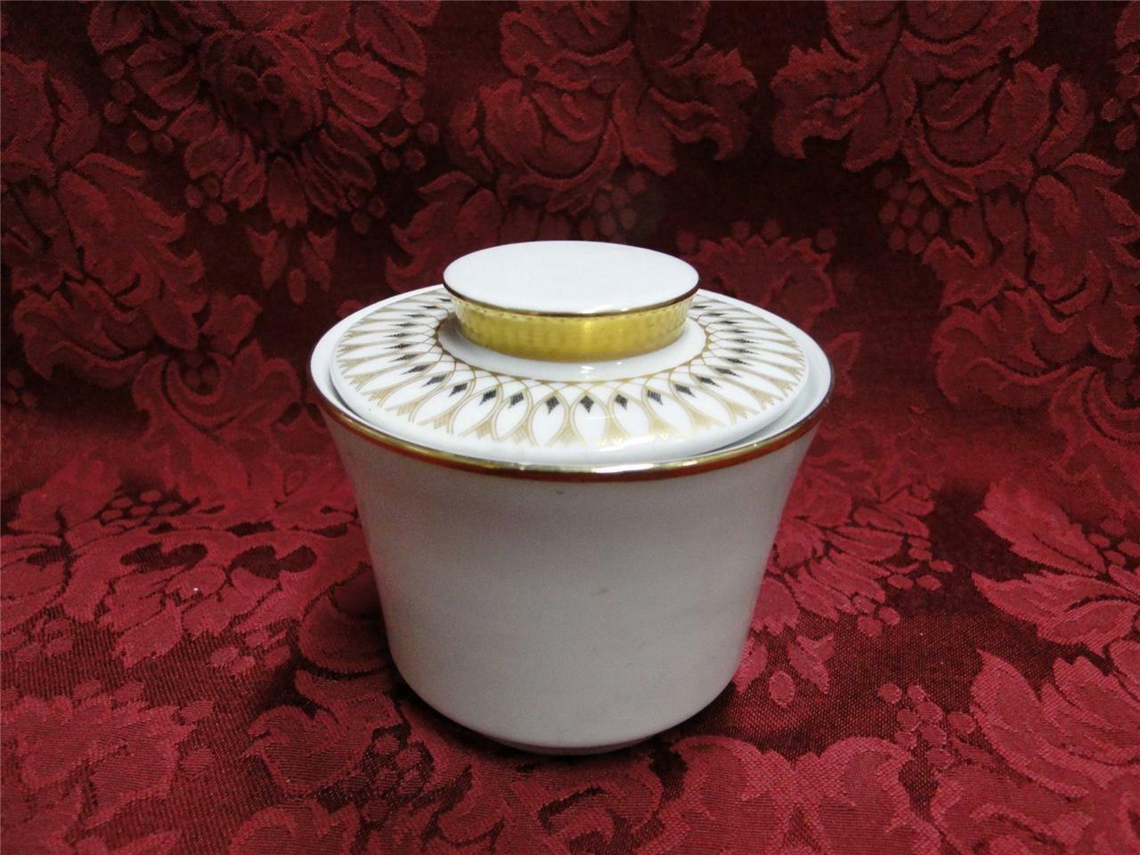 Eschenbach White w/ Gold & Black Design: Sugar Bowl & Lid