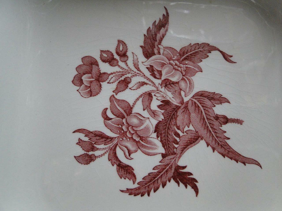 Copeland Spode's Camilla Red, Pink, Floral: Square Serving Bowl, 9 1/8", As Is