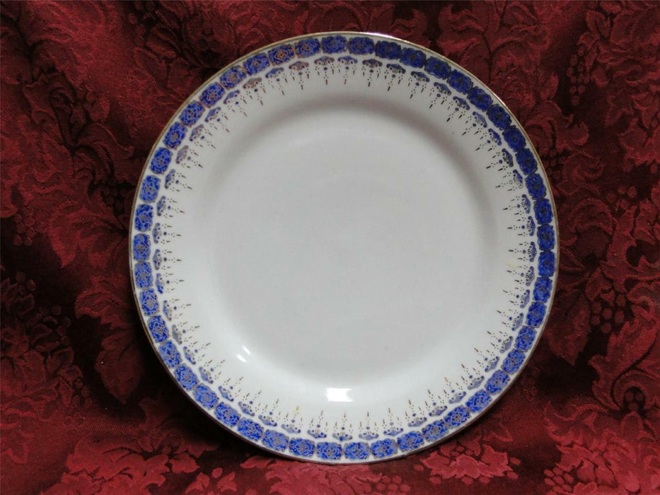 Custom Porcelain Royal Blue on White w/ Gold: Luncheon Plate (s), 9"