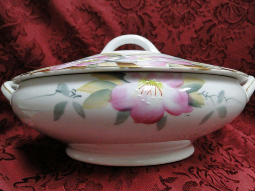 Noritake Azalea, 19322, White w/ Pink Flowers: Round Serving Bowl w/ Lid