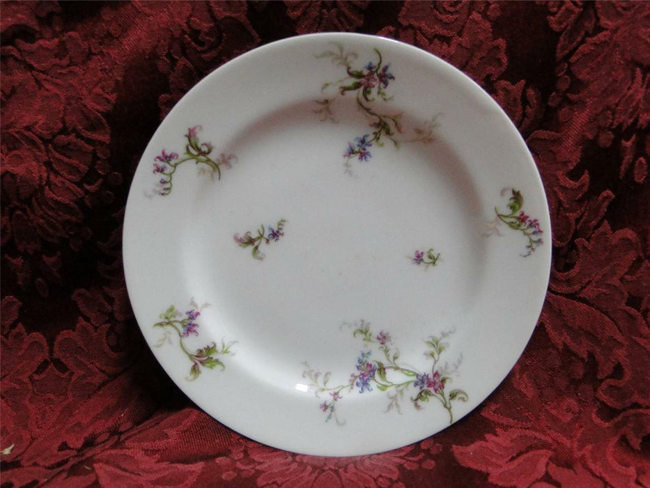 Haviland (Limoges) Fuchsia Pink & Blue Floral: Bread Plate (s), 6 1/4"