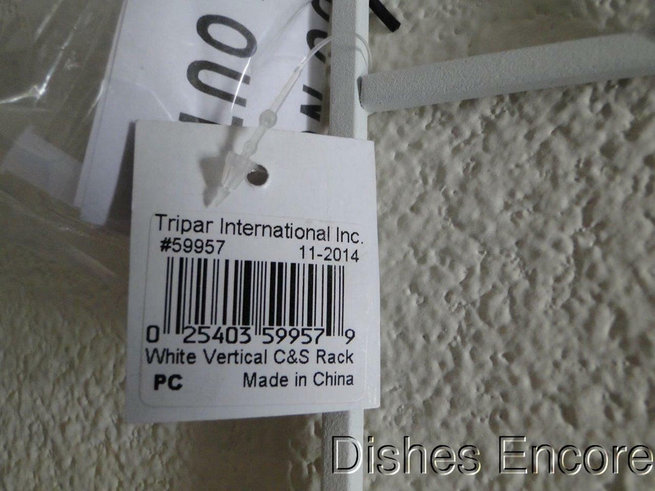 Tripar Augusta Vertical Antique White Display Rack for 4 Cup & Saucer Sets, 36"
