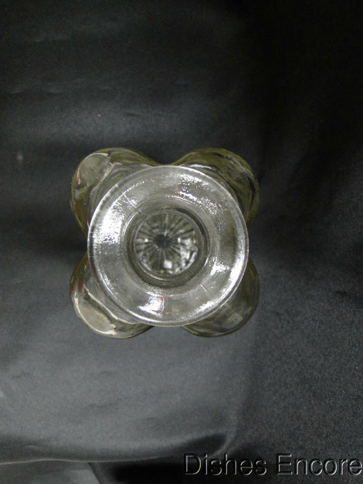 Clear w/ Cut Circles: Decanter & Hollow Stopper w/ Cork, 11" Tall -- MG#110