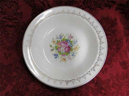 Taylor Smith Taylor: Floral Bouquet, Gold Filigree: Rim Soup Bowl (s), 7 3/4"